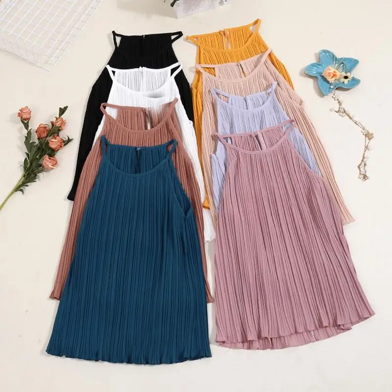 

Large Size 4XL 140kg Summer Women Tank Dress Casual Satin Camisole Elastic Female Beach Dresses Camis Sexy Pleated Chiffon Dress
