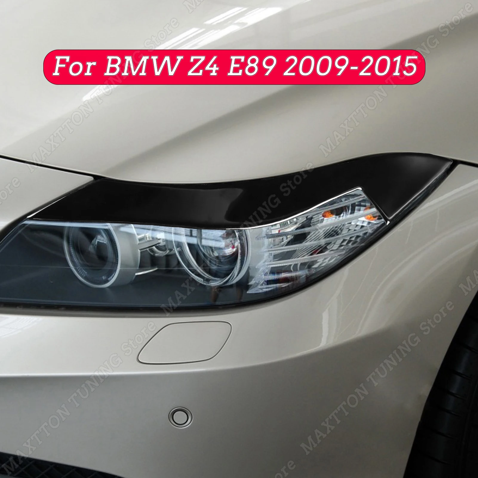 

For BMW Z4 E89 2009 2010 2011 2012 2013 2014 2015 Pair Gloss Black Car Headlight Eyebrows Eyelid Cover Decoration Accessories