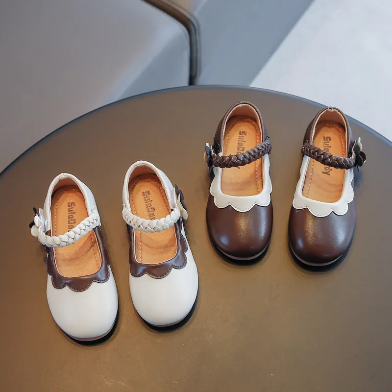 

New Spring/Autumn Children Leather Shoes Baby Toddler Flats Comfortable Student Casual Princess Girls Performance Kids 02A