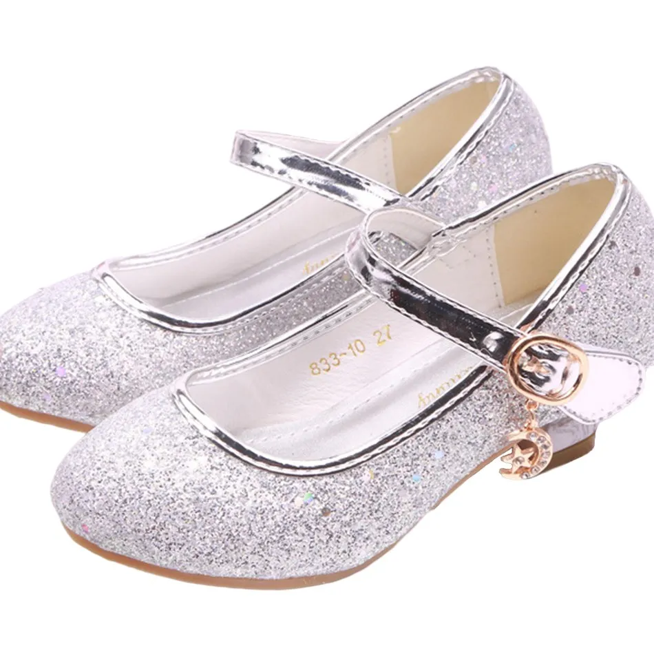 

Girl Princess Shoes Kids Elsa Cinderella Sleeping Beauty Sofia Shoes Children Mary Jane Shoes Low Heel Slip on Ballerina Flats