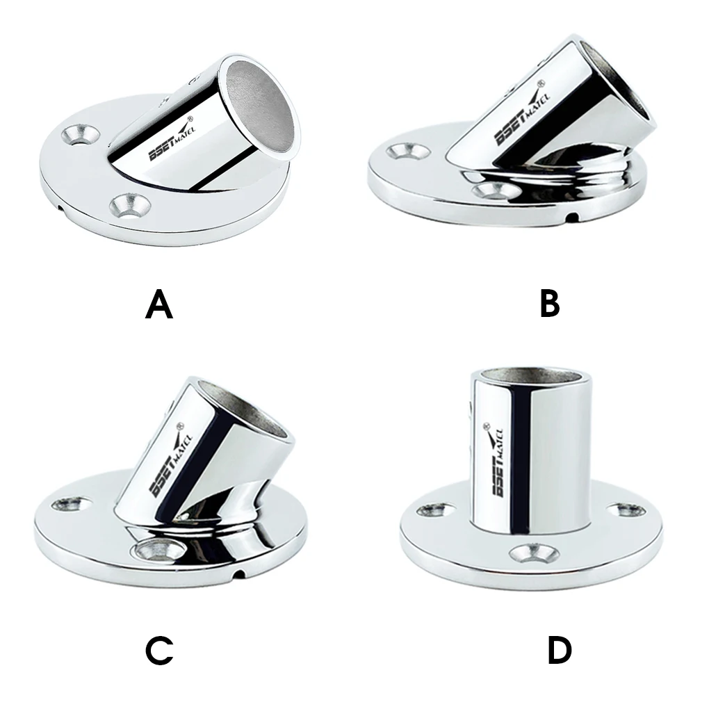 

Handrail Round Base Portable Adjustable 22mm 316 Stainless Steel Pipe Seat Mounting Column Hand Rail Fixing for Yacht