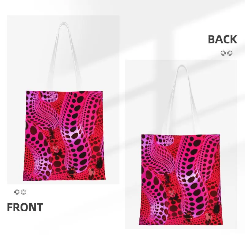 Многоразовая сумка для покупок Yayoi Kusama Женская Холщовая Сумка-тоут через плечо