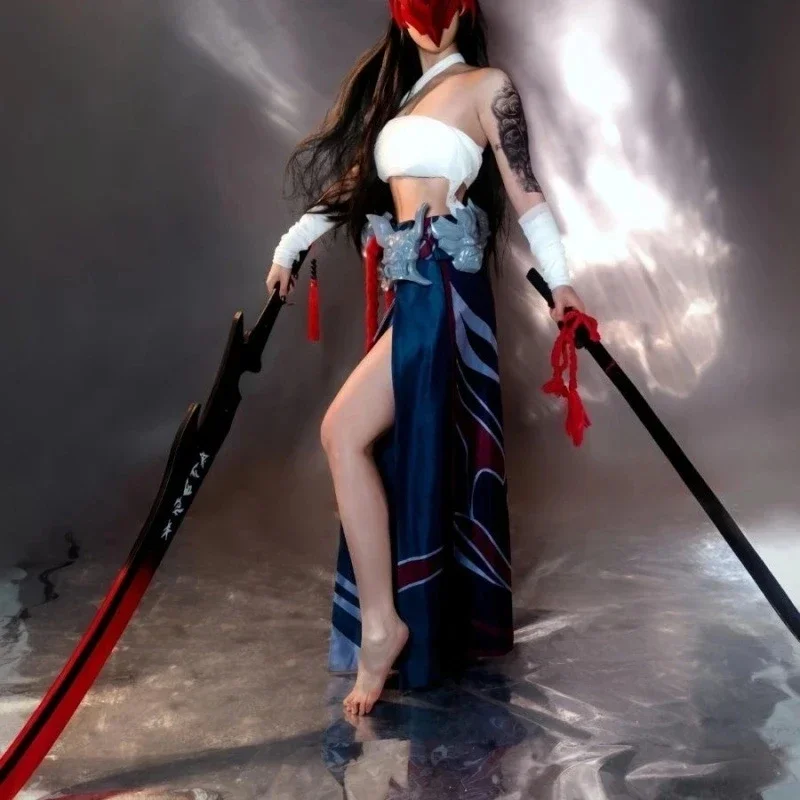 Фото Костюмы для косплея Yone, игровая форма Yone из LoL The Unforgotten, униформа для ролевых игр, карнавальные наряды на Хэллоуин для мужчин и женщин №1
