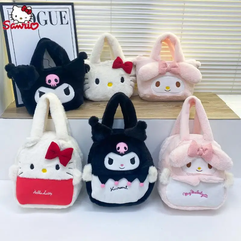 

Милая плюшевая сумка Sanrios Hello Kitty Kuromi My Melody Girl мультяшная Сумка милая Студенческая сумка через плечо сумка для хранения детские подарки