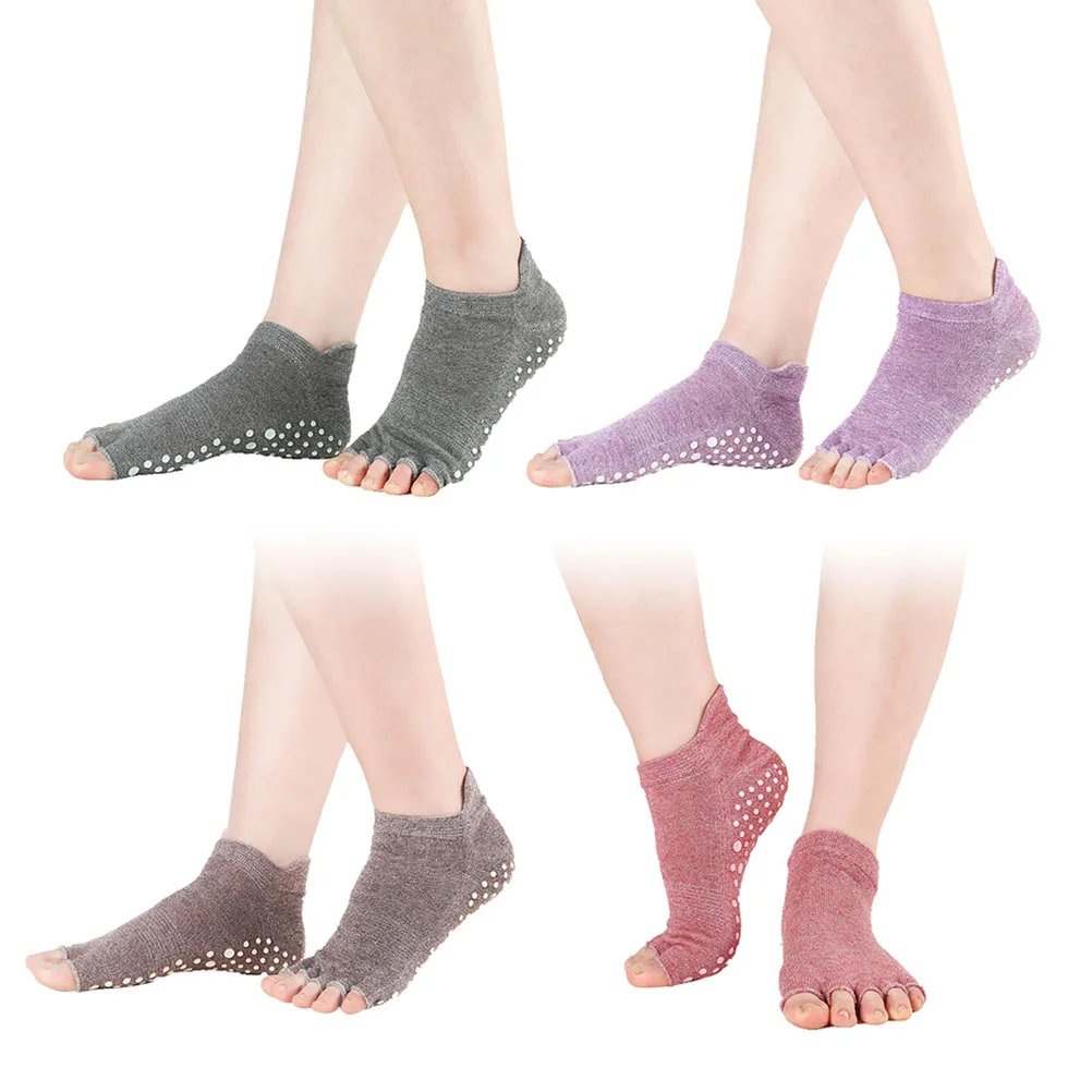 4 Pair Women's Socks & Hosiery Womens Sports Socks Outdoor Non Slip Yoga Socks Anti-Skid Pilates Socks Miss