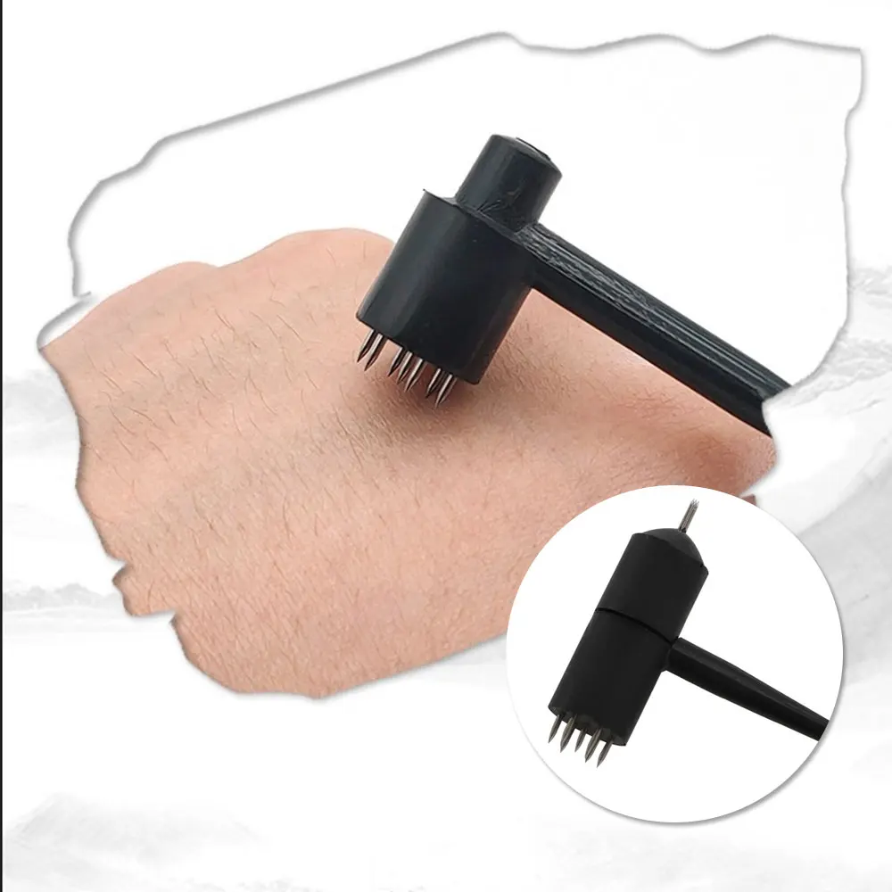 1 шт. кожаная игла одноразовая с цветком сливы семью звездами молоток для крови