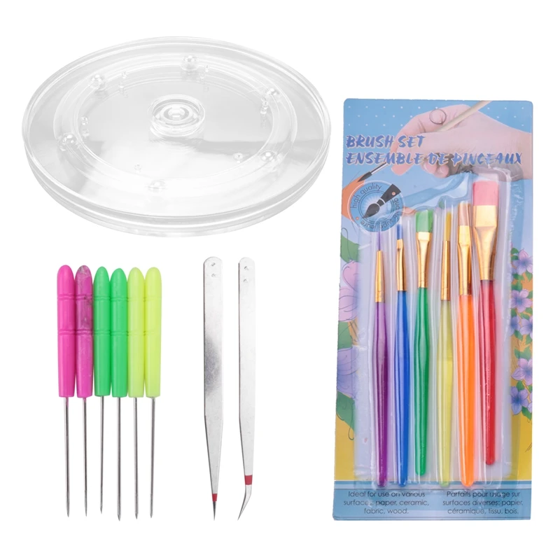 

15 Pcs Cookie Decorating Kit Supplies,Cookie Turntable,Cookie Brushes,Scriber Needles For Kitchen Baking Tools