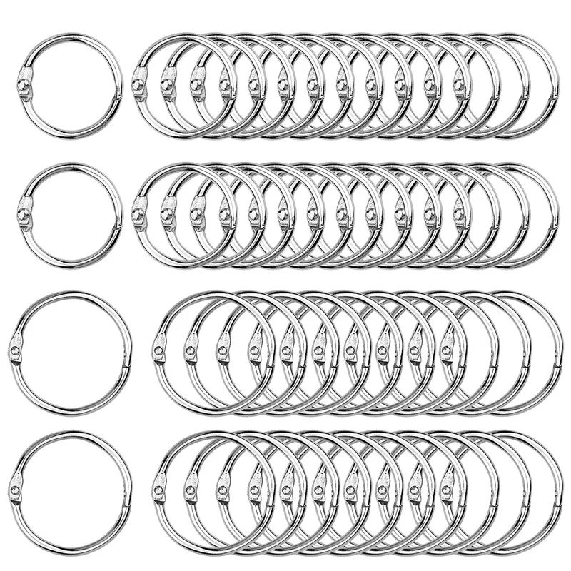 

100 Pcs Binder Rings 25mm 30mm Book Binder Rings Index Card Rings for DIY Scrapbook Album Craft