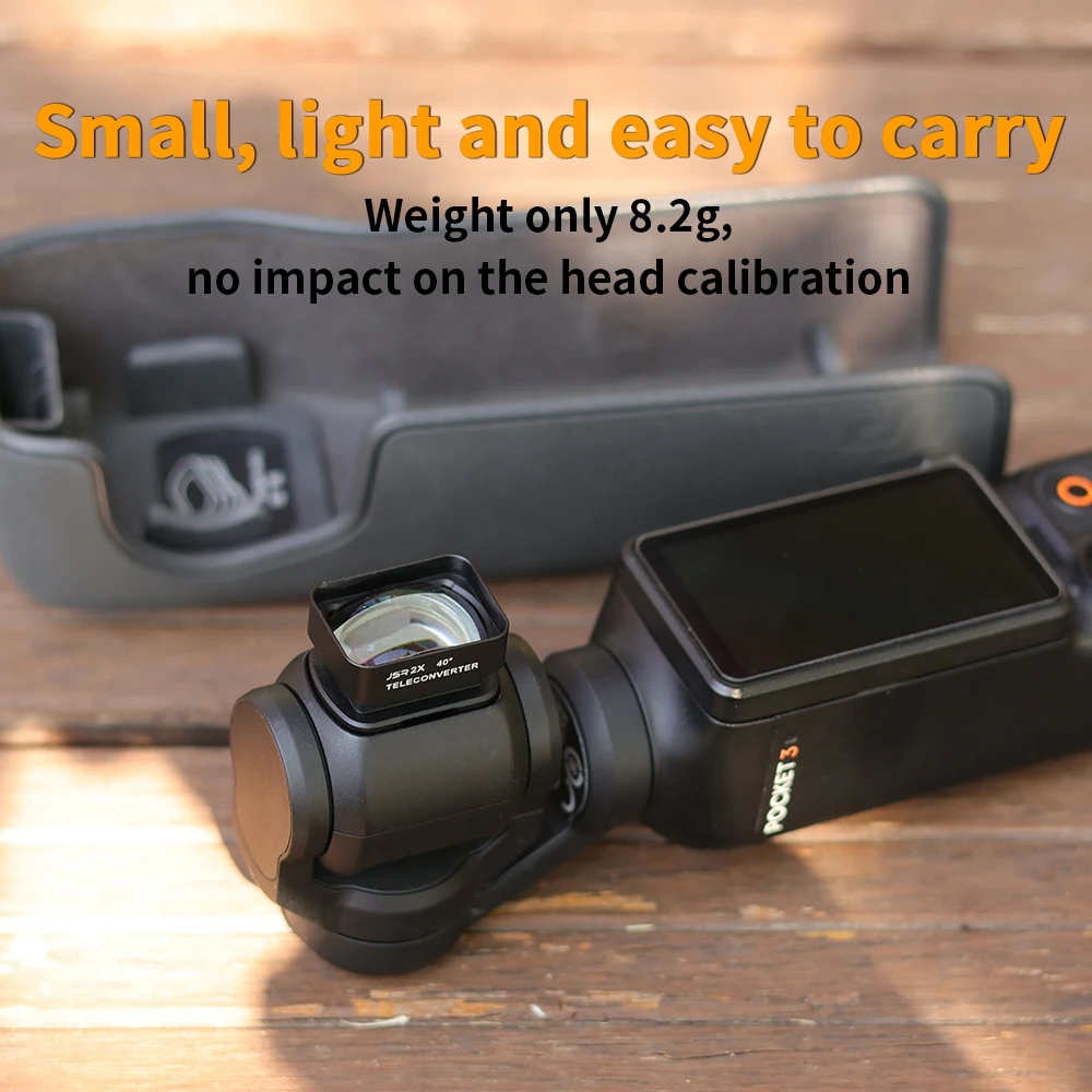 Фото Подходит для DJI Pocket3, 2x мультипликаторных линз со стандартным объективом с фиксированным фокусом и аксессуарами для профессиональной фотографии. №3