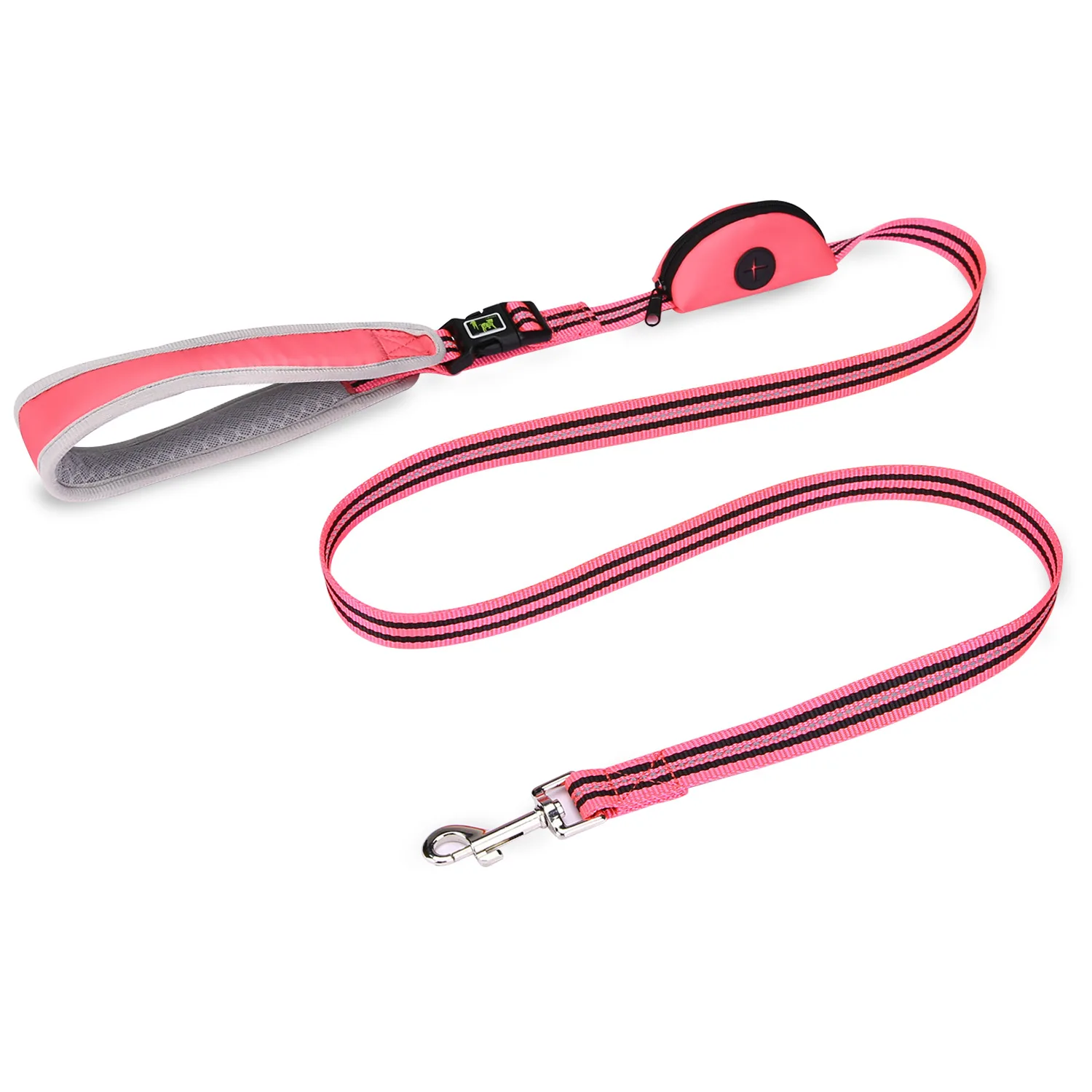 

5Ft Nylon Dog Leash for Small Medium Large Dogs Heavy Duty Reflective Lead with Padded Comfort Handle Dispenser Bulldog Yorkie