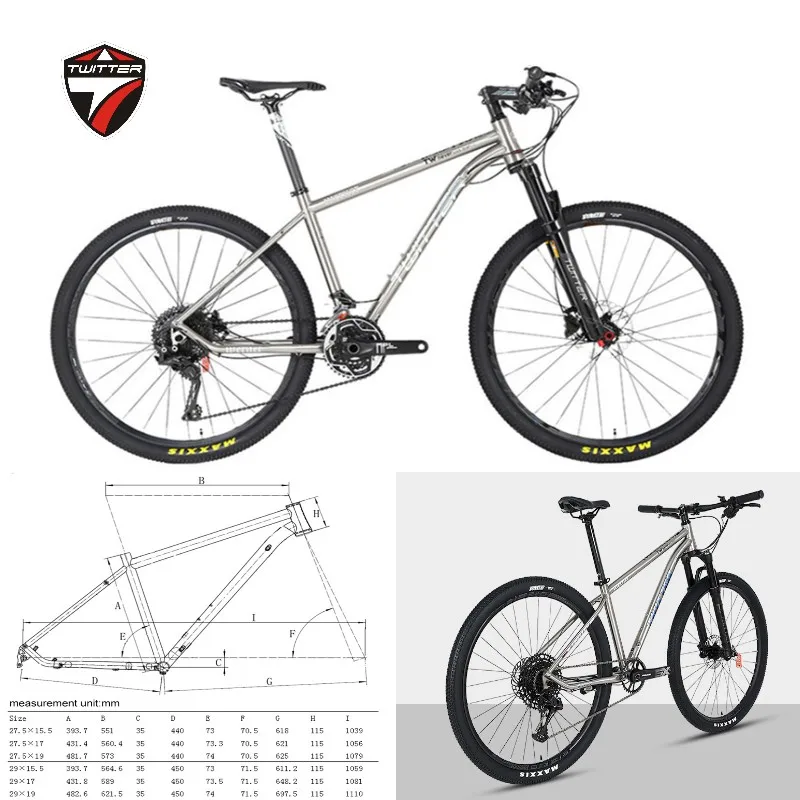 

TWITTER WERNER GX-EAGLE -12Speed titanium mountain bike 29 inch Hydraulic Disc Brake 12×142thru-axle mtb titanium bike bicicleta