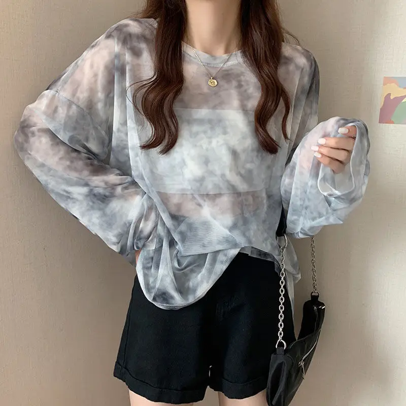 

Fashion Design Printed Women T-Shirts Summer New 2022 O-Neck Loose Long-Sleeved Female Pulls Outwear Tops Tees