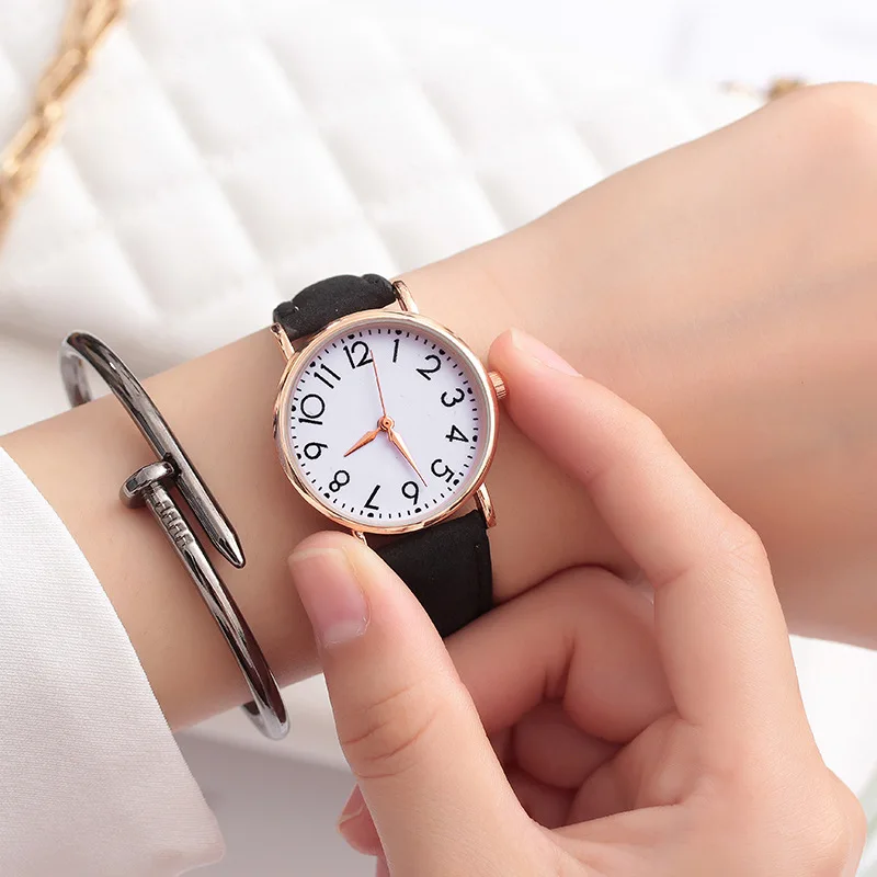 

Модные круглые кварцевые роскошные часы с цифровым циферблатом, повседневные наручные часы с кожаным ремешком, модные часы для водонепрони...