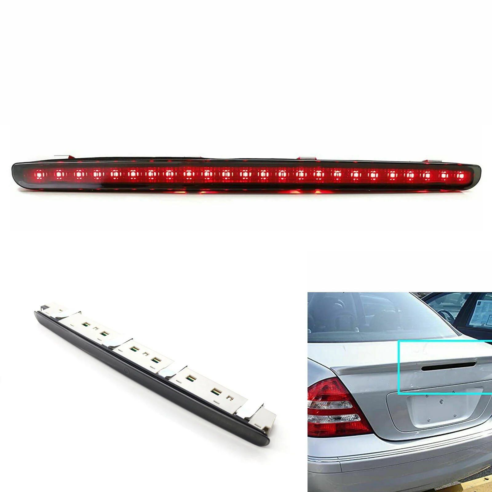 

Car 3RD Rear Third Brake Stop Light Lamp Tail Light for Mercedes Benz C-Class W203 Sedan & AMG 2001-2007 A2038201456