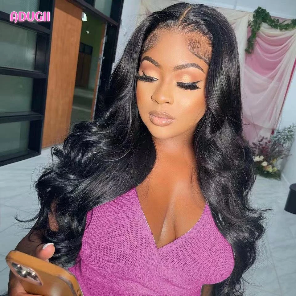 Body Wave Lace Front Wigs Human Hair Transparent Closure Front Wigs For Black Women 30 Inch Adugii Fashion Remy Hair Wig