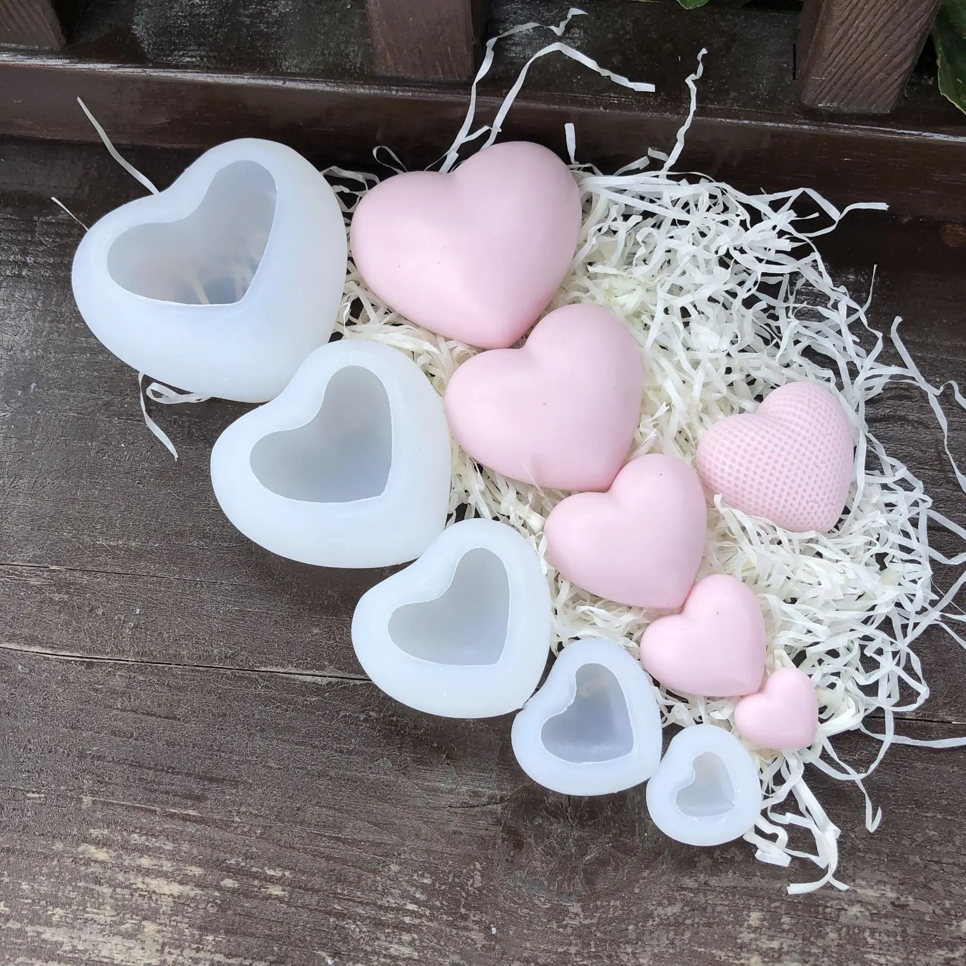 

3D Love Heart Silicone Mold Aroma Plaster Candle Mould DIY Dessert Mousse Baking Pastry Candy Chocolate Moulds Cake Decoration