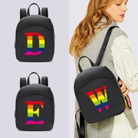 fashion women mini backpack multifunction small backpacks casual simple rainbow printing student bookbags travleing rucksack