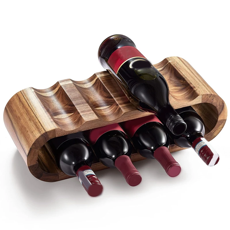 

Wine Racks Countertop Bottle Holder- 2 Tier 8 Bottle Wood Wine Storage Racks Small Wine Rack Organizer Rustic Wine Rack Durable