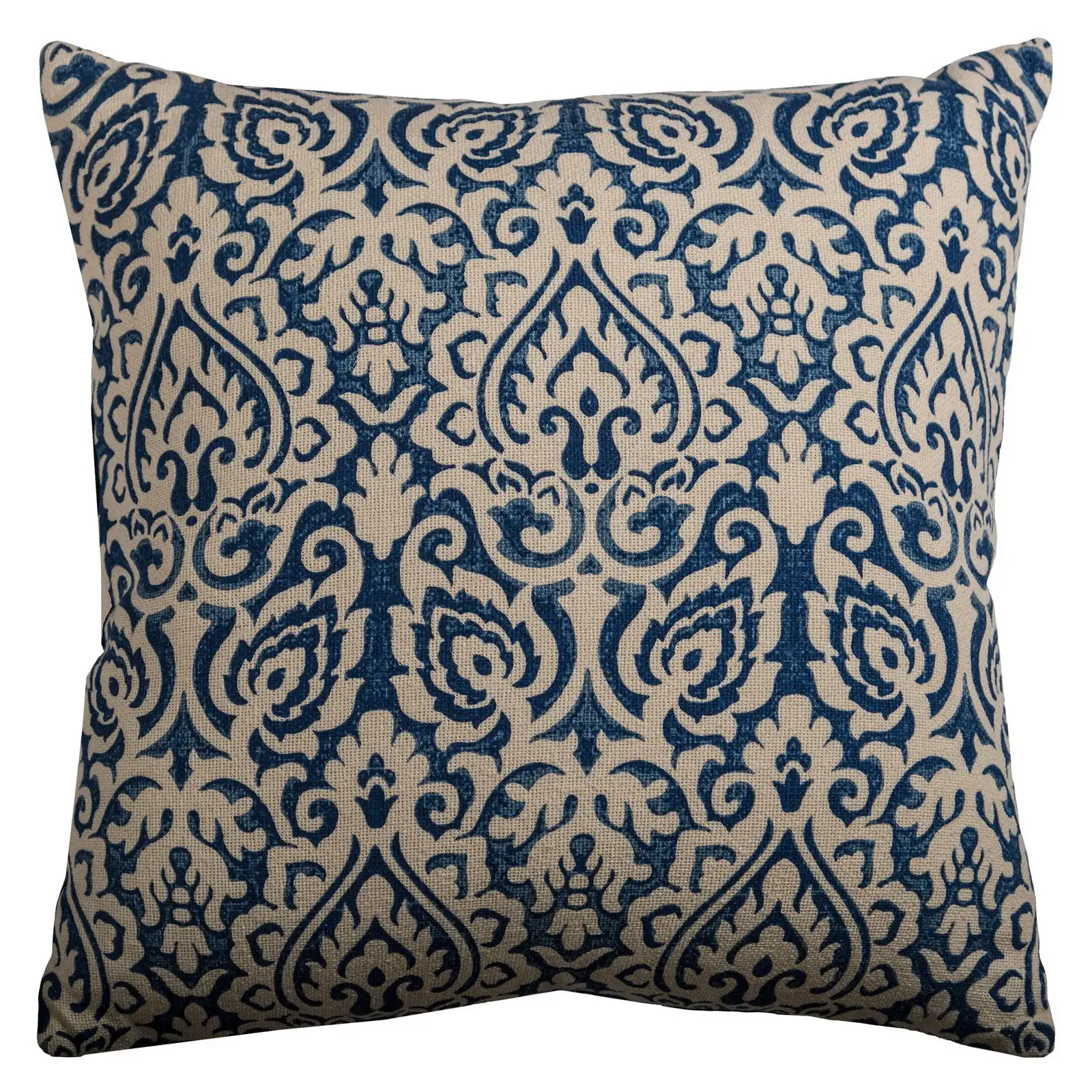 

Decorative Poly Filled Throw Pillow Damask 22"X22" Navy
