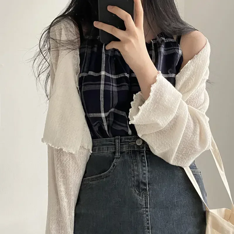 Солнцезащитные куртки женские укороченные верхняя одежда для отдыха милые