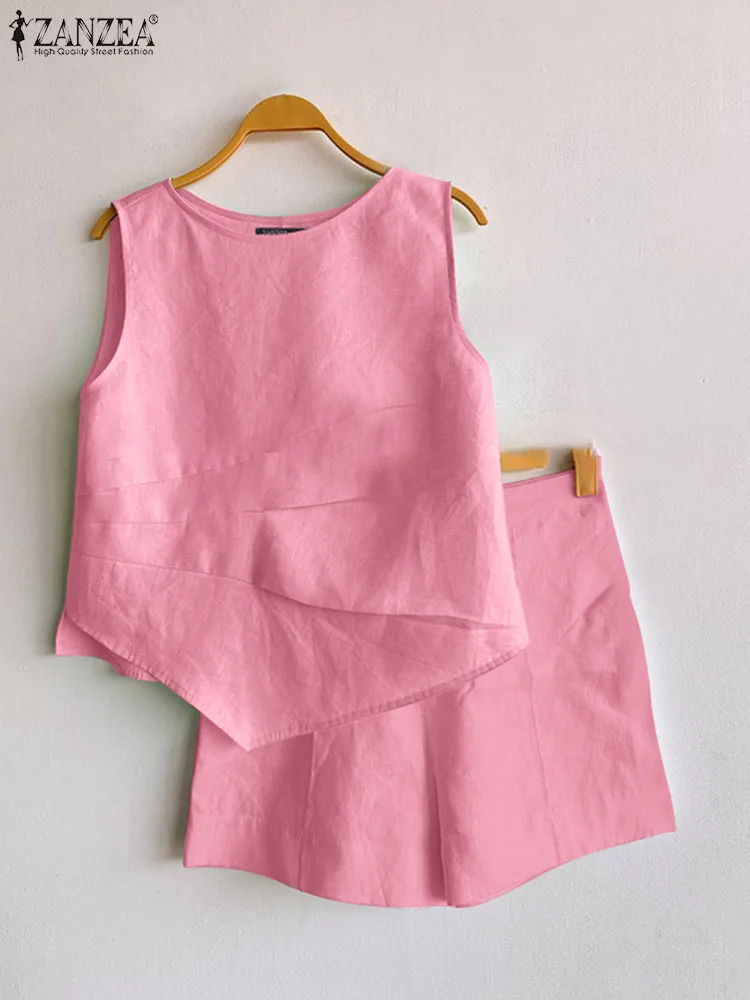 Модные свободные подходящие костюмы ZANZEA повседневные летние короткие комплекты