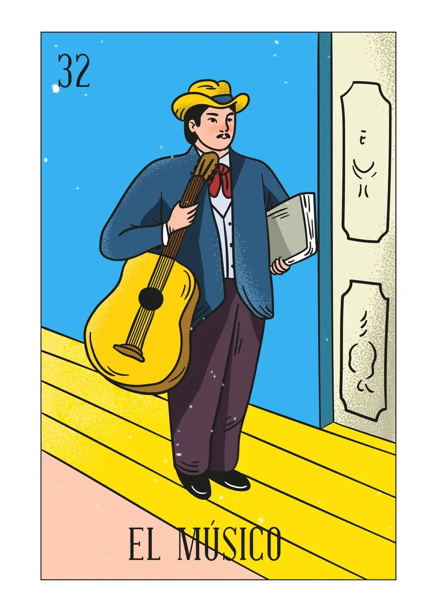 Яркий мексиканский лотереи иллюстрация печать Мексиканская культура Холст