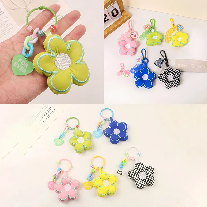 

Hot Sale Sakura Fabric Flower Keychain Cute Jewelry Lanyard Car Bag Key Ring Pendant Hanging Accessories Kid Gift