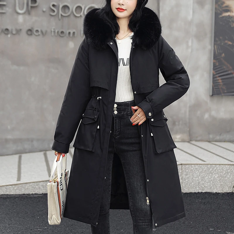 New Casual Fashion 2022 Female Winter Parkas For Women Coats Long Thick Parka Liner Remove Women's jacket Feminine clothes