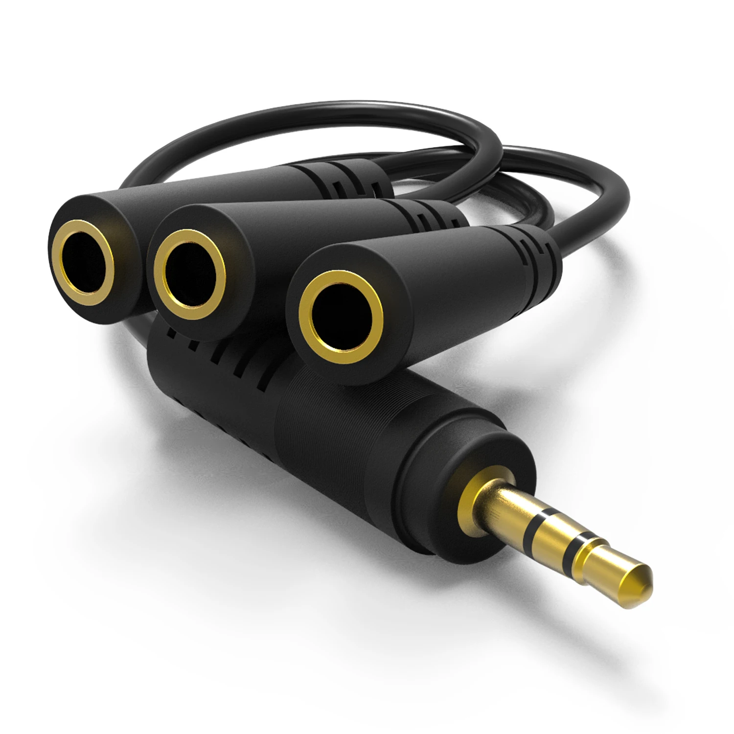 

Gold-Plated 3.5mm (1/8") Male to 3X 3.5mm (1/8") Female Stereo TRS Splitter Audio Cable