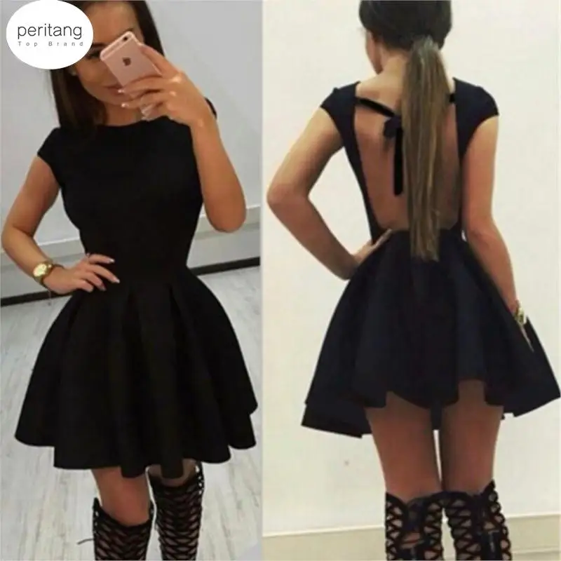 

Новинка 2023, летнее женское сексуальное платье, Короткое облегающее платье-трапеция на шнуровке с открытой спиной, мини-платья для ночного к...