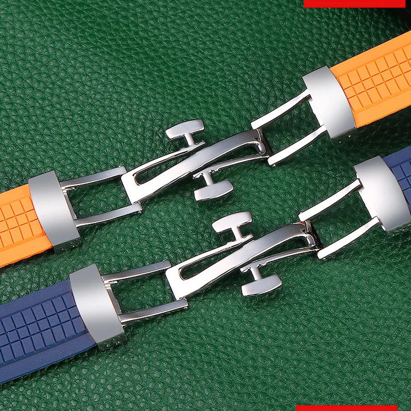 Premium-Grade Soft Rubber Watch Strap Aquanaut Fits For Patek Philippe Silicone 5164A 5167A 5168A 21mm Folding clasp Watchbands