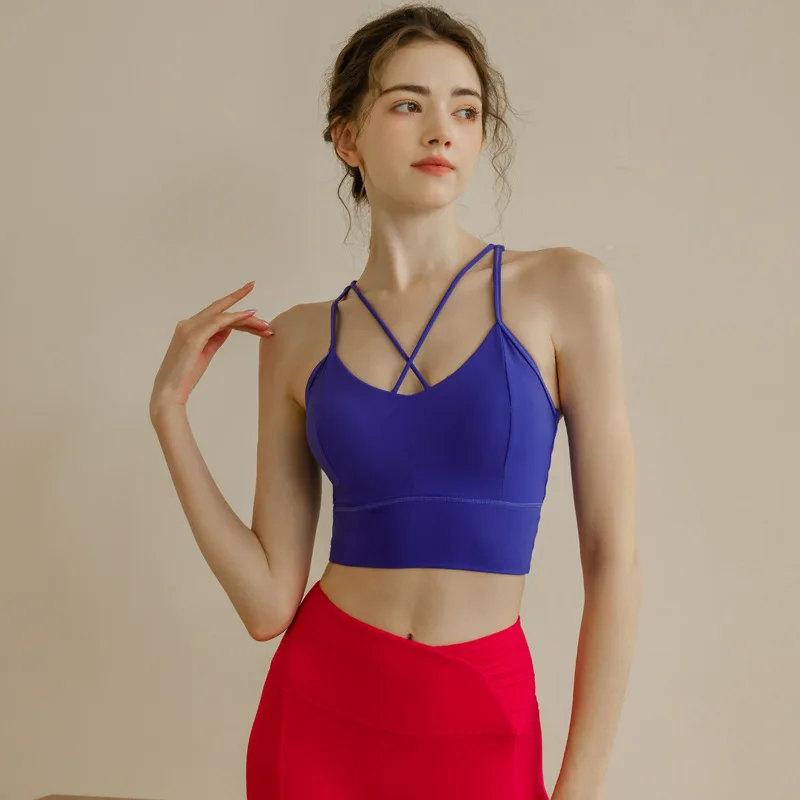 

New Sports Bra Shock Absorbent Yoga Clothes Quick Dry Thin Waistcoat Fitness Running Beauty Back Breathable Underwear Woman