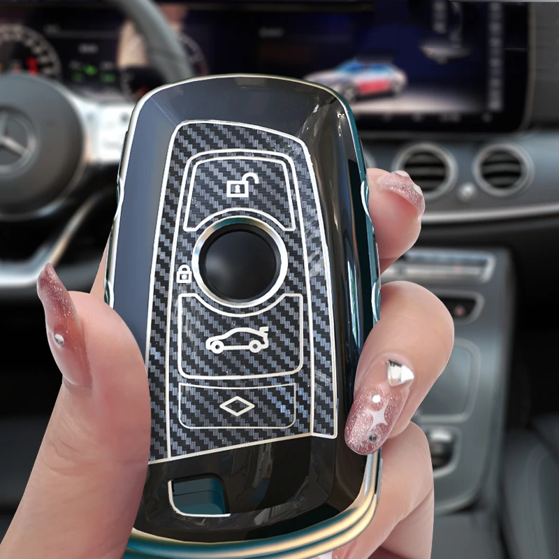 

NEW Carbon Fiber BMW Key Case for Car 530li 525 X1X3X5X6X7 Bmw Accessories 320 325 330 730li Bmw Key Case Keychain Bmw X5