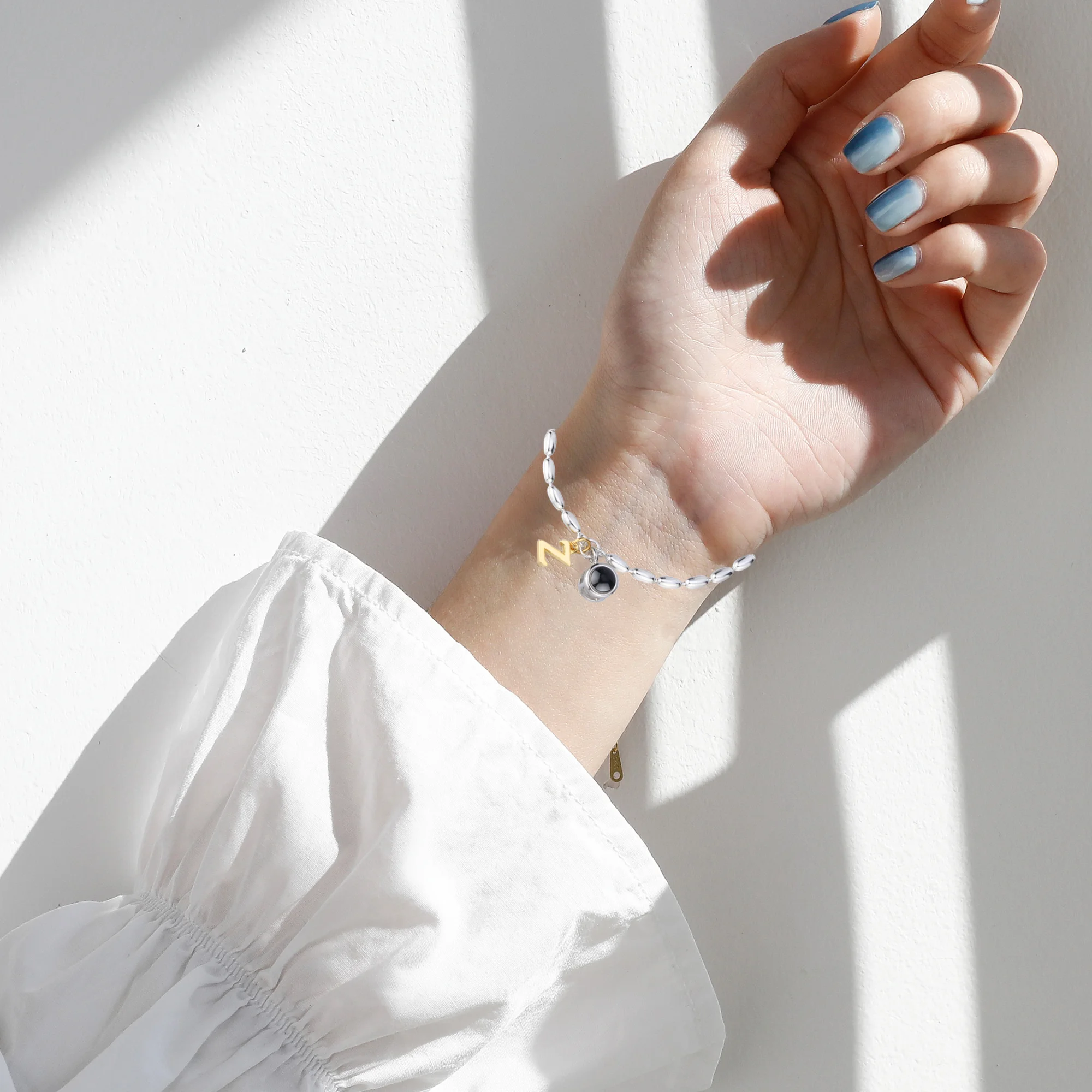 Customizable Photo Bracelet 26 Letter Bracelet Photo Projection Bracelet Couples Christamas Day Gift Custom Jewelry Birthday Lov