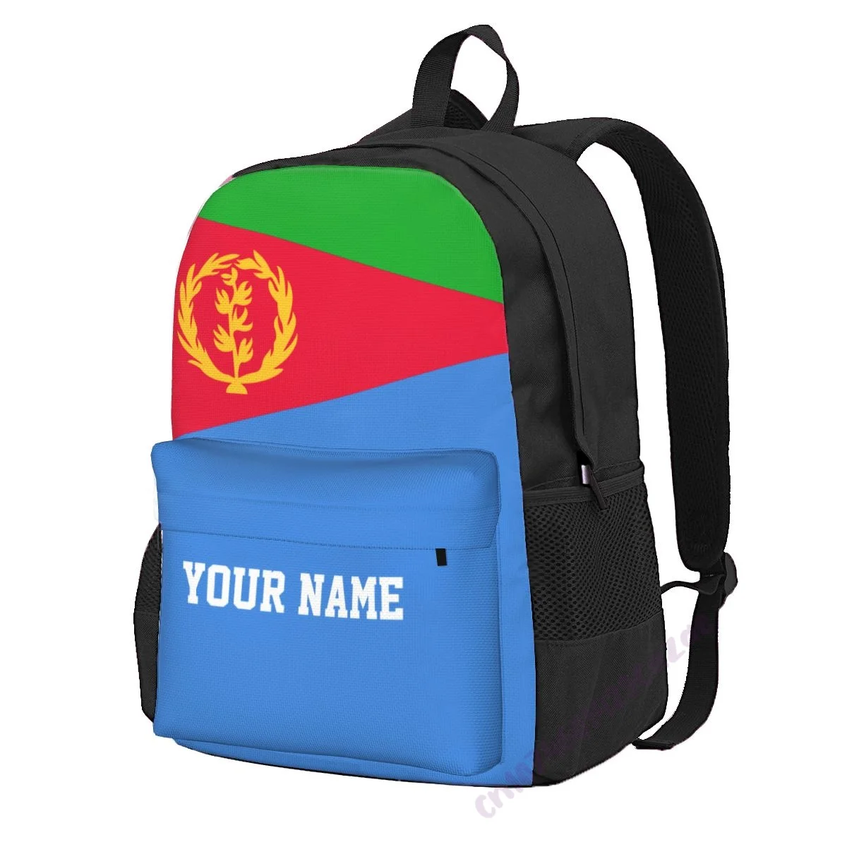 

Custom Name Eritrea Flag Polyester Backpack For Men Women Travel Bag Casual Students Hiking Travel Camping