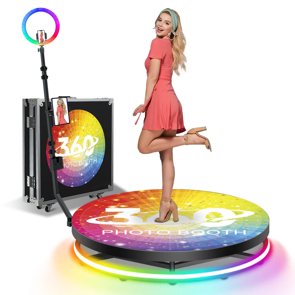 

Spinner 360 Photo Booth Video Rotating Machine for Party Event Rental 100cm Camera Selfie Automatic 360 Photobooth Turning