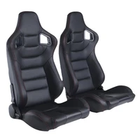 autofab racing sport car seat reclinable black strip pvc leather left right racing bucket seats jbr1041bk