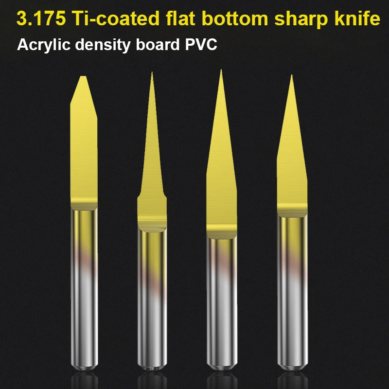 

BB Flat Bottom Engraving Bits CNC Carving Tungsten Carbide Router PCB integral steel 3D Milling Cutter 3.175 10 15 20 Degree