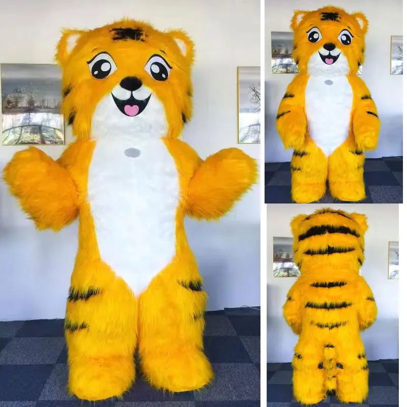 

Надувной костюм животного-талисмана, китайский новогодний костюм куклы тигра, костюм зодиака в мультяшном кукольном костюме