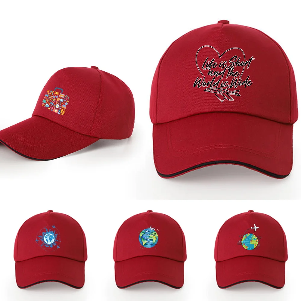 

2022 All Cotton Adjustable Women Baseball Cap Casual UV-proof Visors Hats Travel Print Men Street Hip Hop Caps Simple Sport Hat