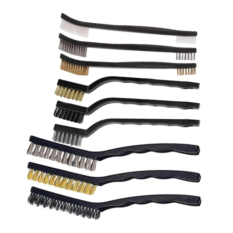 

9pcs Metal Rust Remover Brushes Set Steel/Nylon/Brass Brushes Dropship