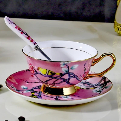 

Bone china retro style coffee cup set luxury palace small black tea milk box set gift beverage door-to-door free delivery