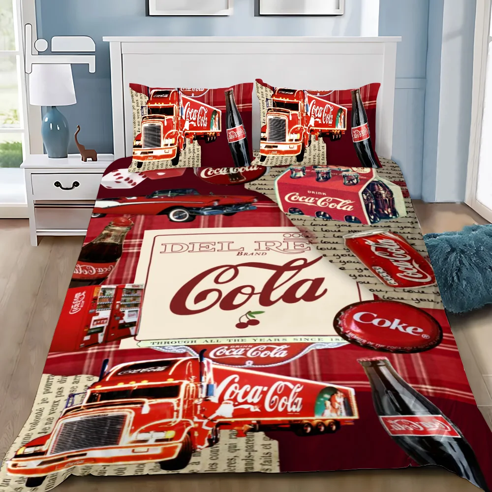 Fashion drinks C-Cocas-C-Colas Duvet Cover Pillowcase Bedding Set Adult Boy Girl Bedroom Decoration Children Single Size