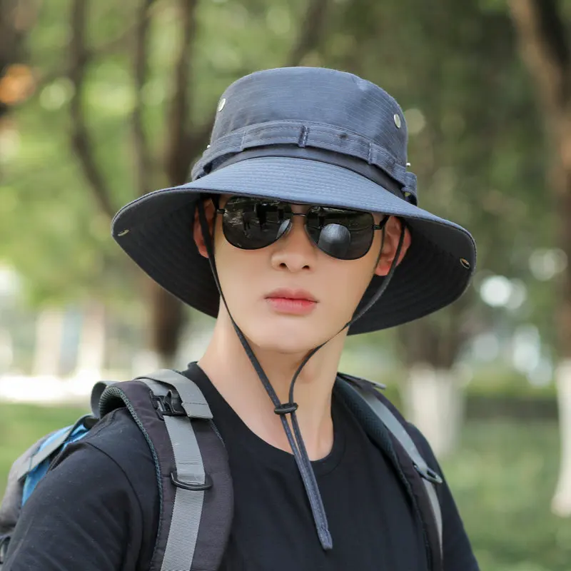 

Outdoor Summer Men's Sun Hat Wide Brim Breathable Mountaineering Hiking Bucket Hat Sun Protection Sunshade Fishing Hat