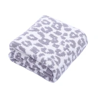 leopard printed blanket jacquard knitted throw warm soft home office travel nap blankets cozy sofa bed decorative quilt covers