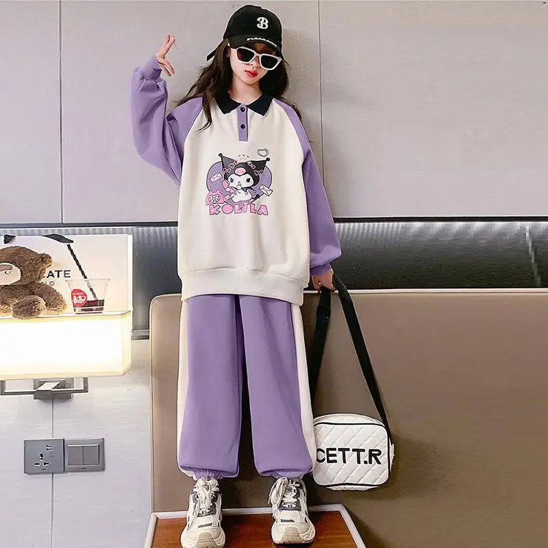 

Sanrio Children Kuromi Sportswear Set Anime Figure Sweatshirt Suit Jacket for Kids Girls Sweatshirt Hot Cute Cartoon New Style