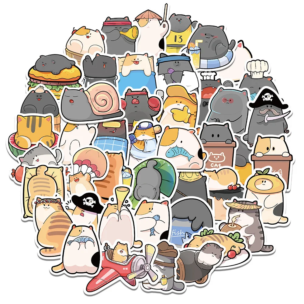 

10/30/50PCS Cartoon Cute Cat Personality Creative Sticker Guitar Computer Refrigerator Motorcycle Waterproof Sticker Wholesale