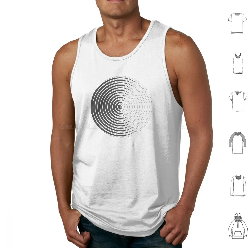 

Spiky Circle Pattern-Black And White Tank Tops Vest Sleeveless Spike Spiky Circle Finger Fingerprint Identity Record Vinyl Sun
