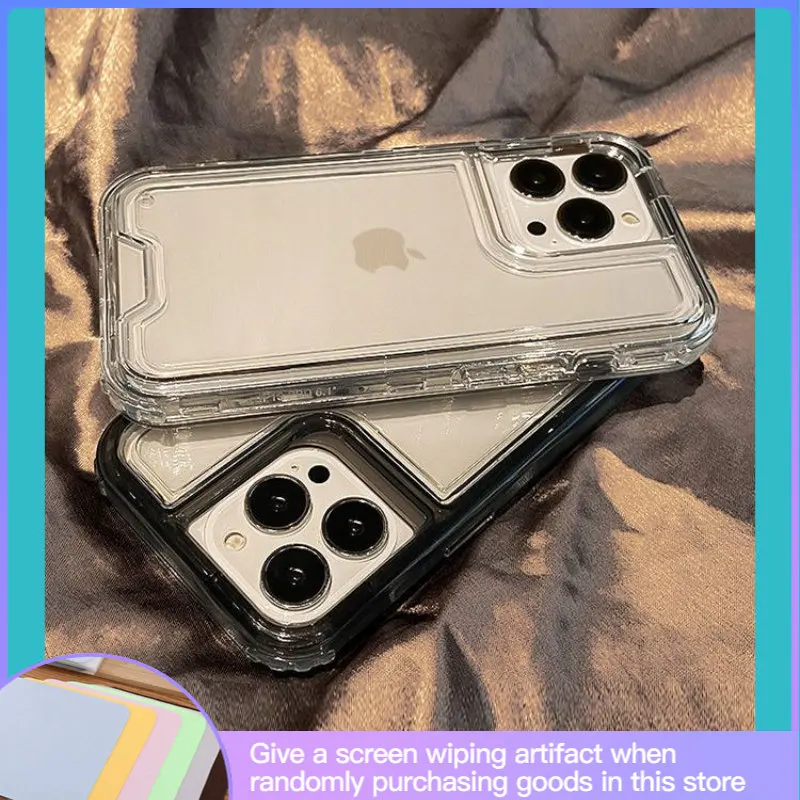 

Luxury 3-in-1 Super Thickened Protection Phone Case Suitable for IPhone13 13mini 12promax 11 X Xs Xr Silicone Airbag Anti-fall