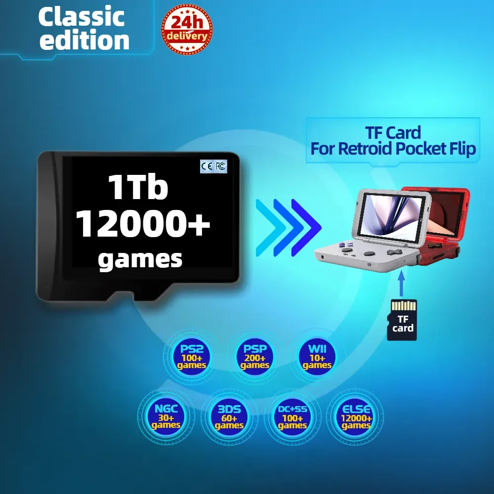 Карта памяти для карманного флип-карты Retroid Rp3 plus с 100000 + игры консоли эмулятора PS2